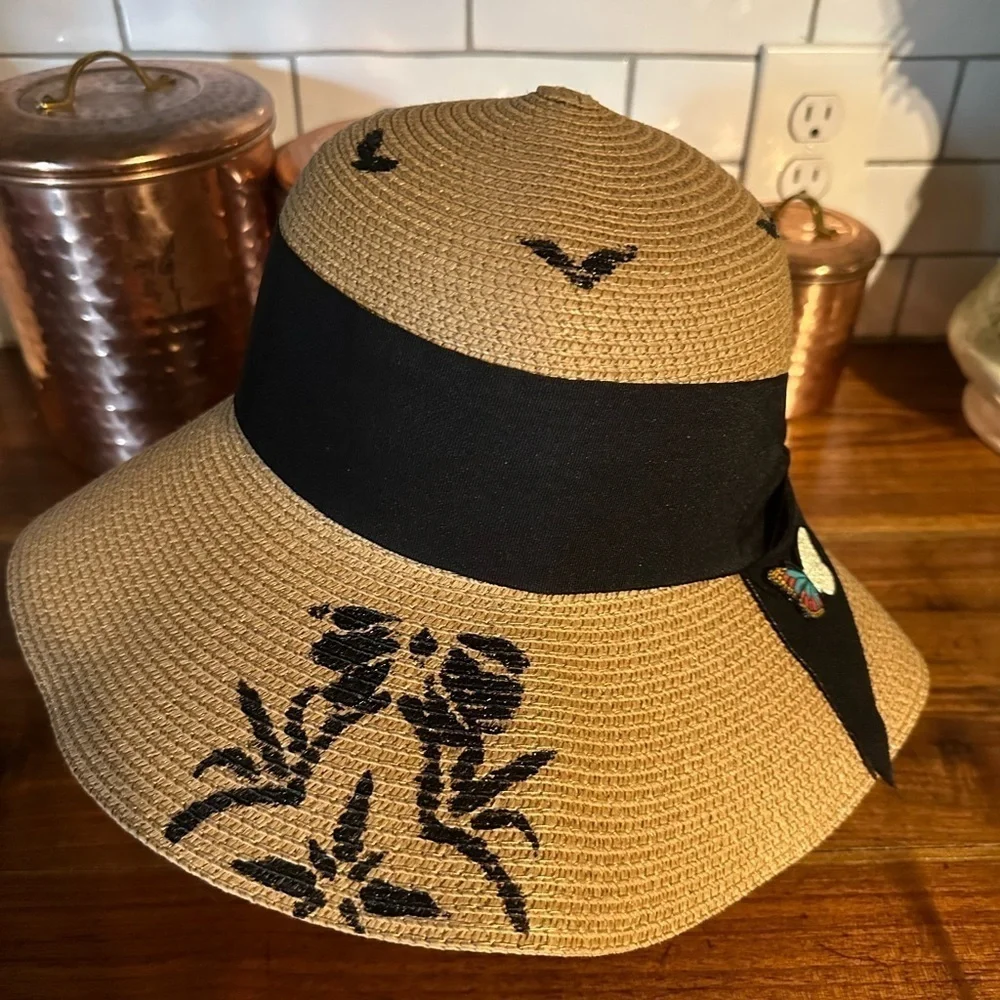 Hand painted one of a kind summer hat